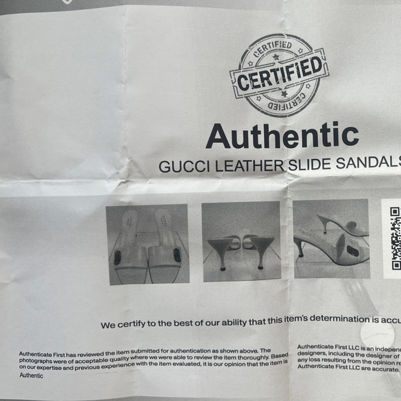 NEW GUCCI w/COA Mirabelle Mid Heel Slides Size 9 - Picture 4 of 17